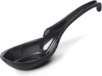 12-piece Asian Soup Spoons, Rice Spoons, Chinese Won Ton Soup Spoon - Notch and Hook Style, Black